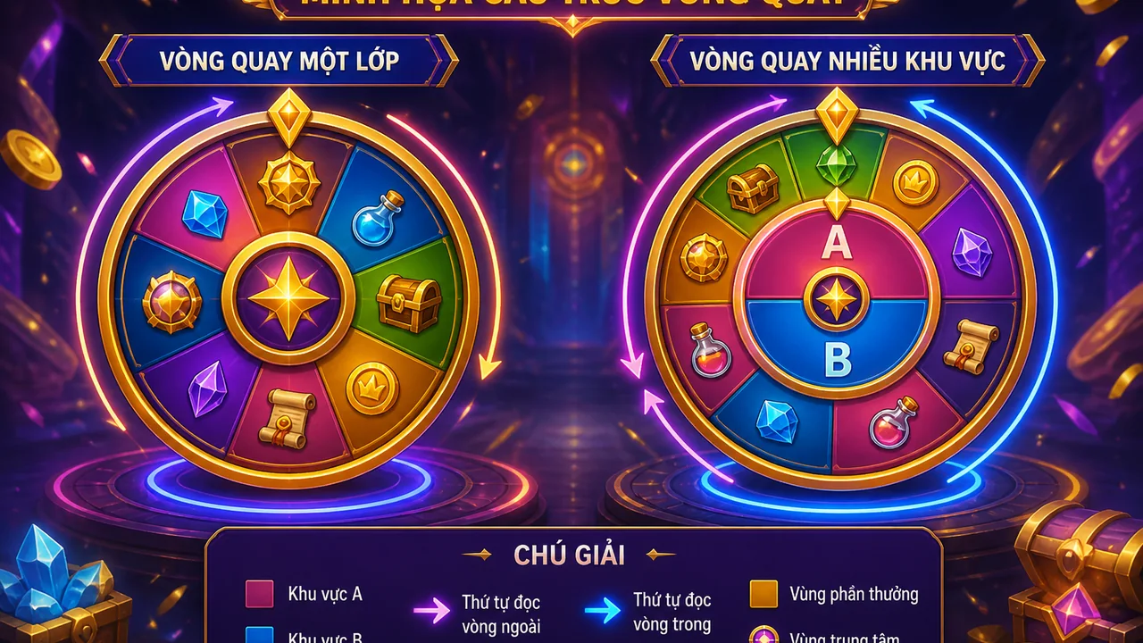 Đọc sơ đồ vòng quay dễ hơn: vòng quay một lớp và nhiều khu vực trên vn88 khác nhau thế nào
