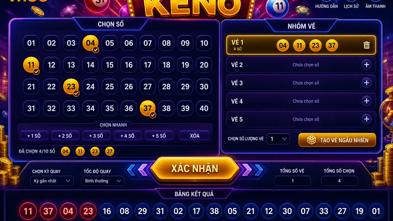 Giải mã từng ô trên vé: cách đọc bảng số keno vn88 cho người mới